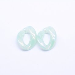 アクリルチェーンパーツ オーバル ツイスト ライトグリーン17×23mm 【100ヶ】