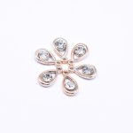 アクリルチャーム ラインストーン貼り 雫型 ピンクゴールド 10×18mm【50ヶ】