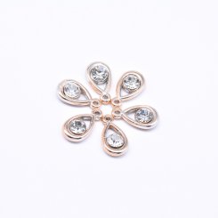 アクリルチャーム ラインストーン貼り 雫型 ピンクゴールド 10×18mm【50ヶ】