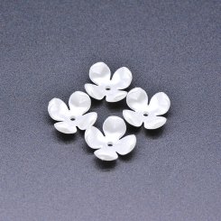 アクリルビーズ フラワー 花型 パールホワイト 7×14mm 【100ヶ】