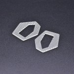 アクリルパーツ 六角形 半クリア ストライプ ホワイト 35×42mm【50ヶ】