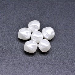 ABS製 パールビーズ 不規則 パールホワイト 9×10mm 【100ヶ】