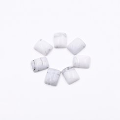 樹脂貼付けパーツ 長方形 10x8mm ホワイト【50ヶ(約12g)】