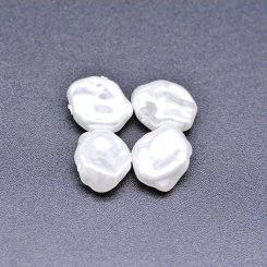 ABS製 パールビーズ 不規則 パールホワイト 10×12mm 【100ヶ】