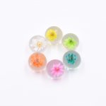 樹脂貼付けパーツ 円形 ドライフラワー封入 15x15mm【50ヶ(約100g)】