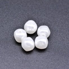 ABS製 パールビーズ 不規則 パールホワイト 8×8mm 【100ヶ】