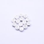 アクリル丸型アルファベットビーズ シルバー 4×7mm【約2600-2700ヶ】