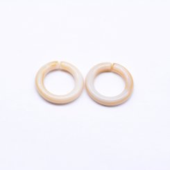 アクリルビーズ 中抜き 丸枠穴有り 2つ穴 3×18mm アイボリー【100ヶ】