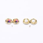 デコパーツ アクリルパーツ 丸型 パール貼り ゴールド 5×12mm【100ヶ】