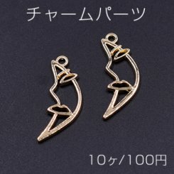 チャームパーツ 月型 11×29mm カン付き ゴールド【10ヶ】