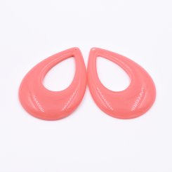 樹脂チャーム 雫型 1カン 60x42mm ピンク【50ヶ(約355g)】