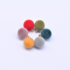 アクリルチャーム フロッキー 丸型 12×16mm【50ヶ】