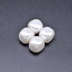 ABS製 パールビーズ 不規則 パールホワイト 12×14mm 【100ヶ】