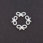 アクリルパーツ デコパーツ リボン パール風 19x11mm ホワイト【50ヶ】