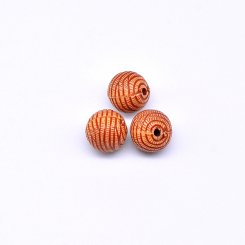 アクリル ビーズ アンティーク調 螺旋模様入り丸型 12mm オレンジ【500g（約520ヶ）】