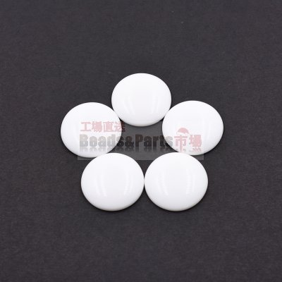 樹脂貼付けパーツ 円形 30x30mm ホワイト【50ヶ(約210.5g)】