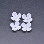 アクリルビーズ フラワー 四弁花 ホワイト 6×14mm 【100ヶ】