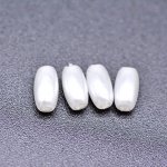 ABS製 パールビーズ 円筒形 パールホワイト 3×6mm 【100ヶ】