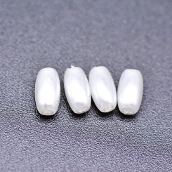 ABS製 パールビーズ 円筒形 パールホワイト 3×6mm 【100ヶ】