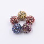 金属ボールチャーム 円形 布地 21X20mm 【20ヶ（約46g）】