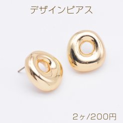 デザインピアス ドーナツピアス 17×18mm ゴールド（2ヶ）