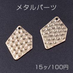 メタルパーツ プレート 模様入り不規則 1穴 18×25mm ゴールド【15ヶ】