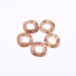樹脂パーツ 菱形 金箔とドライフラワー封入 37x35mm クリア【50ヶ(約170g)】