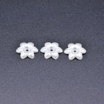 アクリルビーズ フラワー 五弁花 パールホワイト 2×13mm 【100ヶ】