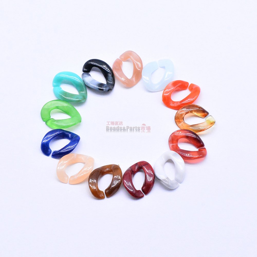 アクリルチェーンパーツ ツイスト 11×13mm【50ヶ】 - Beads-Parts-Market.jp