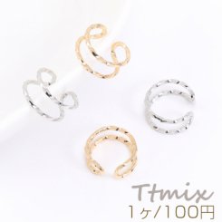 イヤーカフ 2連リング ツイスト 12mm 片耳用【1ヶ】
