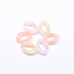 アクリルチェーンパーツ ツイスト オーロラ 17×23mm 【100ヶ】