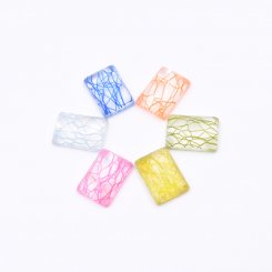 樹脂貼付けパーツ 長方形 18x13mm【50ヶ(約59g)】