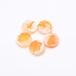 樹脂ビーズ 円形 30x30mm オレンジ+ホワイト【50ヶ(約261g)】