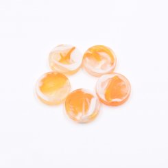 樹脂 ビーズ 円形 30x30mm オレンジ+ホワイト【50ヶ(約261g)】