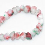 さざれ 染め半貴石 レッドグリーン 5-12mm(1連/約38cm)