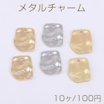 メタルチャーム 不規則四角プレート 月型 1穴 12×14mm【10ヶ】