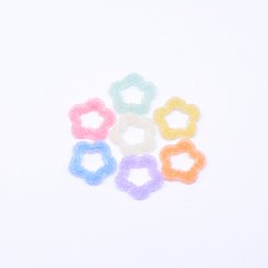 樹脂カボション デコパーツ 花型 貼付けパーツ つぶつぶ 22×22mm【20ヶ(約20g】