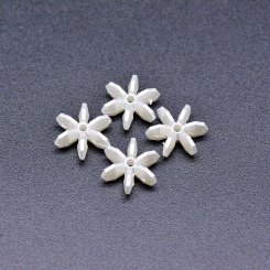 アクリルビーズ フラワー 花型カット パールホワイト 5×10mm 【100ヶ】