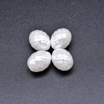 ABS製 パールビーズ オーバル 模様入り パールホワイト 10×13mm 【100ヶ】