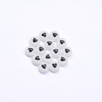 アクリル丸型ビーズ ハート付き 夜光ビーズ ブラック 4×7mm【約3600-3700ヶ】