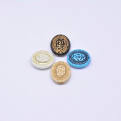 アクリルビーズ アンティーク調 フラットオーバル 19×22mm【500g】