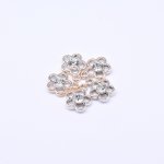 アクリルチャーム ラインストーン貼り 花型 ピンクゴールド 15×18mm【50ヶ】