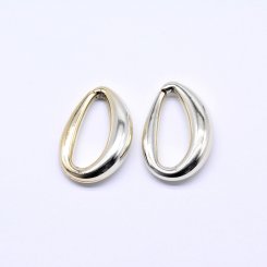 アクリルチェーンパーツ 不規則楕円形25×38mmシルバー【50ヶ】