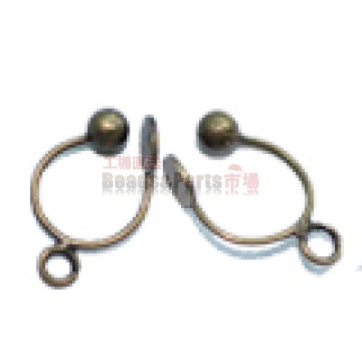 ノンホールピアス金具 4x10mmカン付 真鍮古美