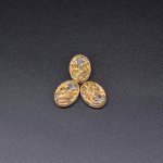 アクリルビーズ アンティーク調 オーバル 13×18mm クリア/ゴールド【500g（約580ヶ）】