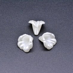 アクリルビーズ フラワー 花型 パールホワイト 14×15mm 【100ヶ】