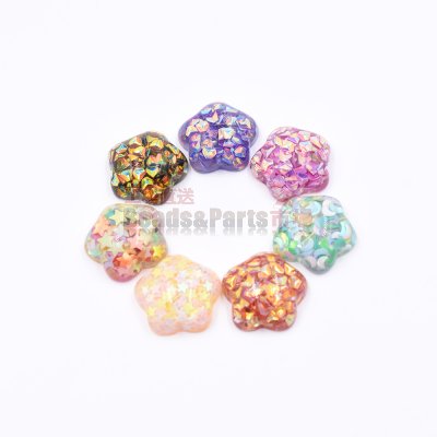 樹脂貼付けパーツ 星型 19x20mm【50ヶ(約97g)】