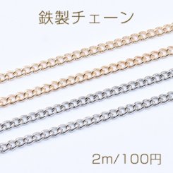 鉄製チェーン デザインチェーン ツイストカット 3.5mm【2m】