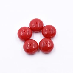 樹脂ビーズ 円形 27x17mm レッド【50ヶ(約452g)】