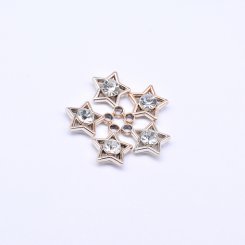 アクリルチャーム ラインストーン貼り 星型 ピンクゴールド 14×17mm【50ヶ】